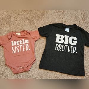 Big Brother Little Sister Shirt and Onesie Set